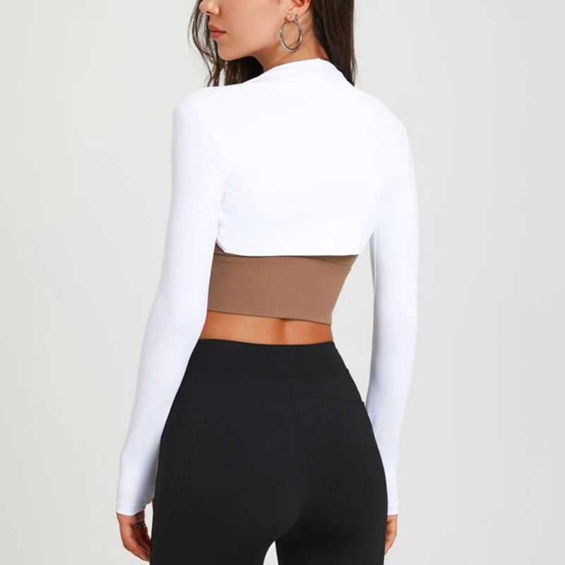 Womens Long Sleeves Shrug Cardigan Ladies Open Front Crop Cardigan All-matching Sport Crop Tops for Yoga Running Gym